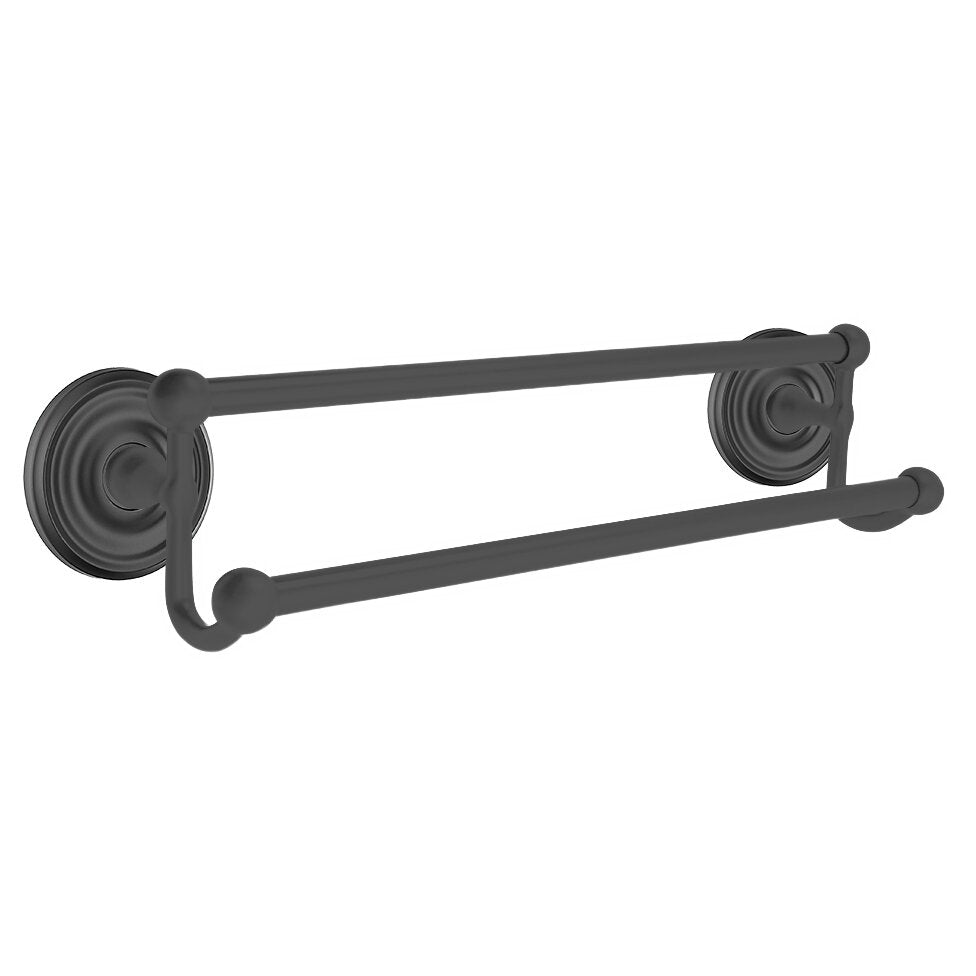 Traditional Brass Collection 18" Double Towel Bar with Regular Rose by Emtek