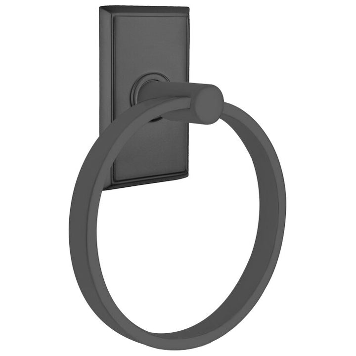 Modern Brass Collection Rectangular Towel Ring by Emtek