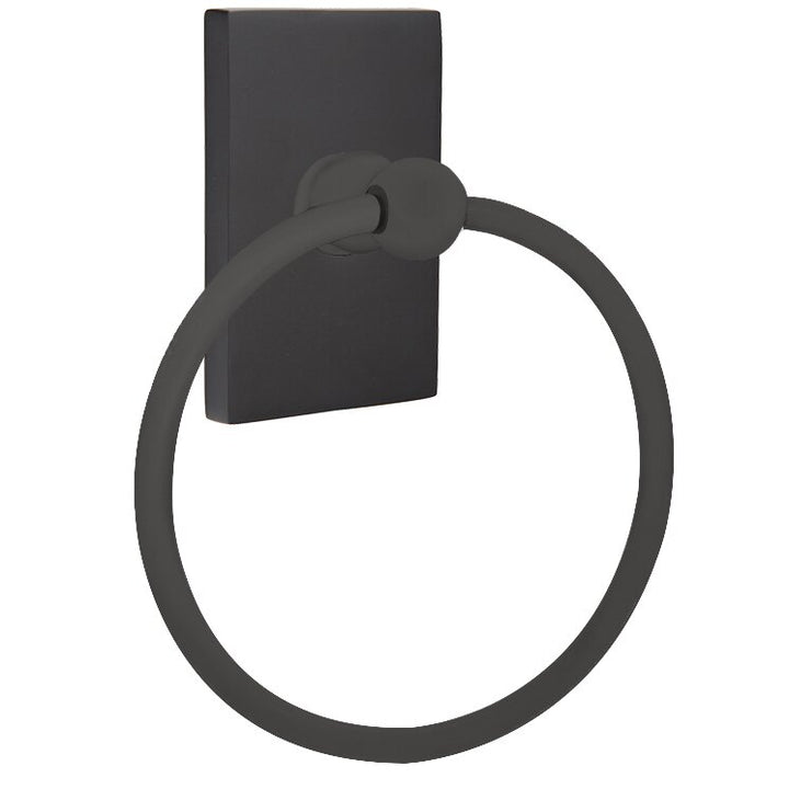 Traditional Brass Collection Modern Rectangular Towel Ring  by Emtek