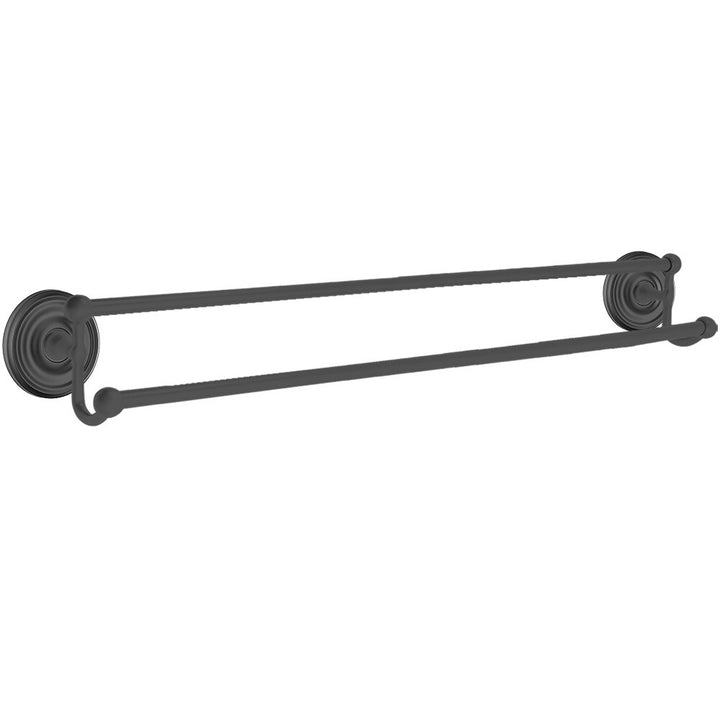 Traditional Brass Collection 30" Double Towel Bar with Regular Rose by Emtek