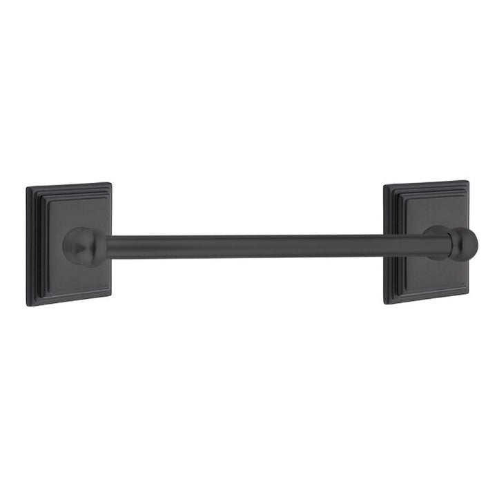 Traditional Brass Collection 12" Single Towel Bar with Wilshire Rose by Emtek
