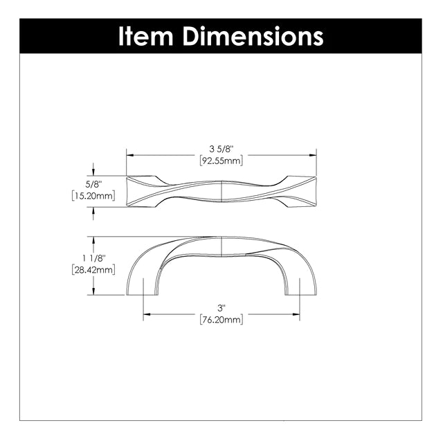 Hickory Hardware 3  inch (76mm) Twist Cabinet Pull