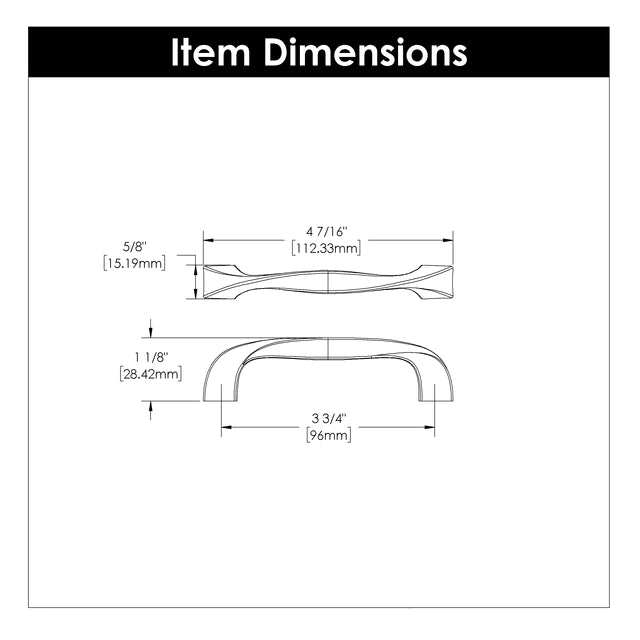 Hickory Hardware 3-3/4 inch (96mm) Twist Pull