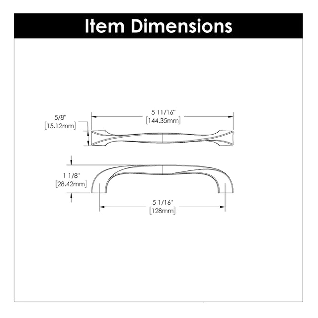 Hickory Hardware 5-1/16 inch (128mm) Twist Pull