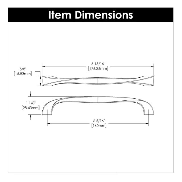 Hickory Hardware 6-5/16 inch (160mm) Twist Pull