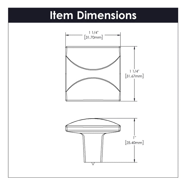 Hickory Hardware 1-1/4 inch (32mm) Crest Cabinet Knob