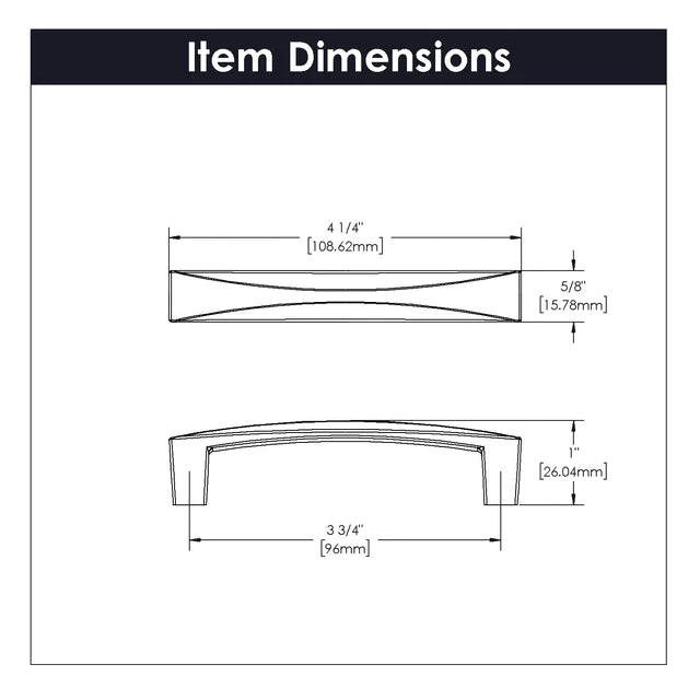 Hickory Hardware 3-3/4 inch (96mm) Crest Cabinet Pull