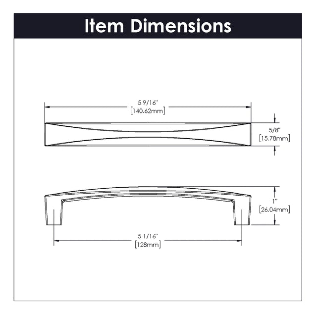 Hickory Hardware 5-1/16 inch (128mm) Crest Cabinet Pull