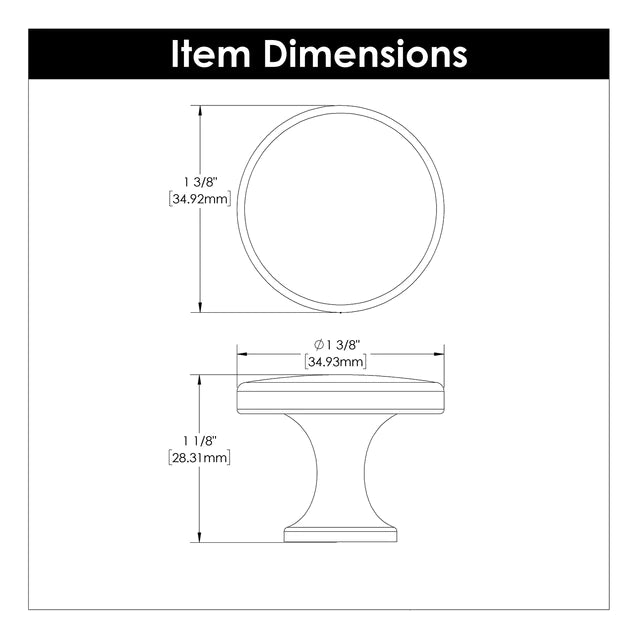 Hickory Hardware 1-3/8 inch (35mm) Forge Cabinet Knob