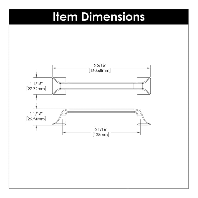 Hickory Hardware 5-1/16 inch (128mm) Forge Cabinet Pull