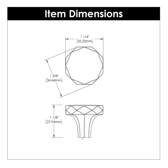 Hickory Hardware 1-1/4 inch (32mm) Round Karat Knob