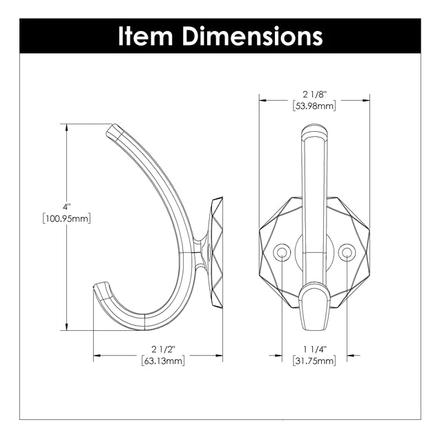 Hickory Hardware 1-1/4 Inch Center to Center Karat Collection Hook