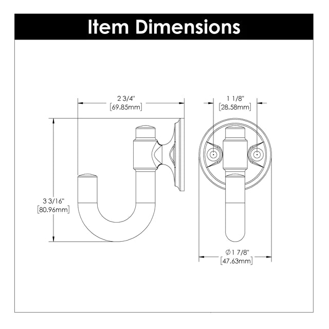 Hickory Hardware 1-1/8 inch (29mm) Piper Hook