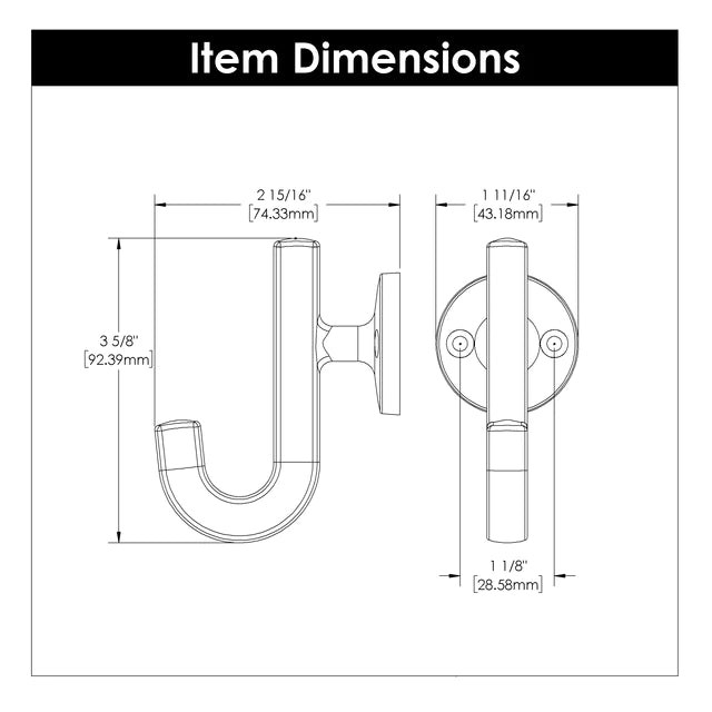 Hickory Hardware 1-1/8 inch (29mm) Woodward Hook