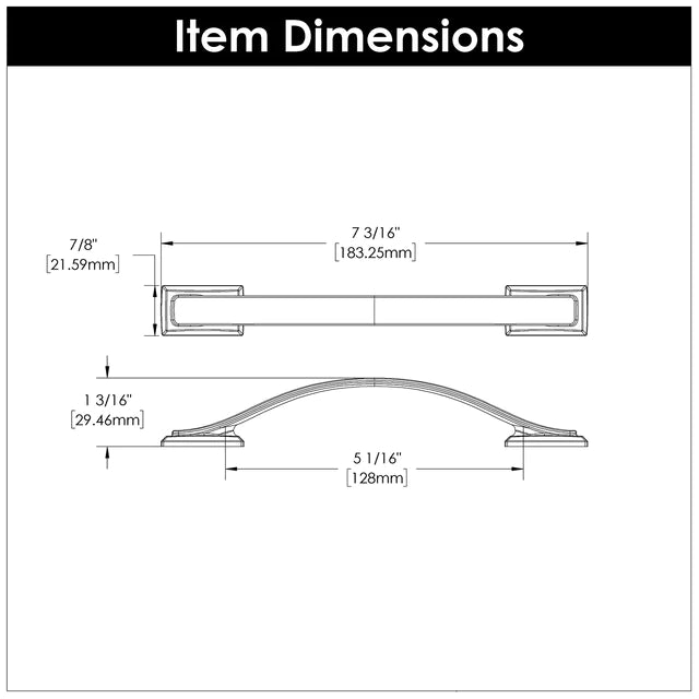 Hickory Hardware 3-3/4 inch (96mm) Dover Pull