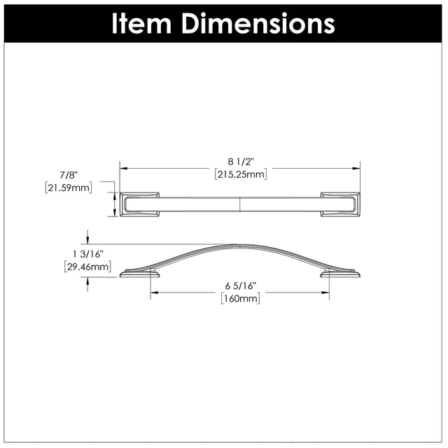 Hickory Hardware 6-5/16 inch (160mm) Dover Pull