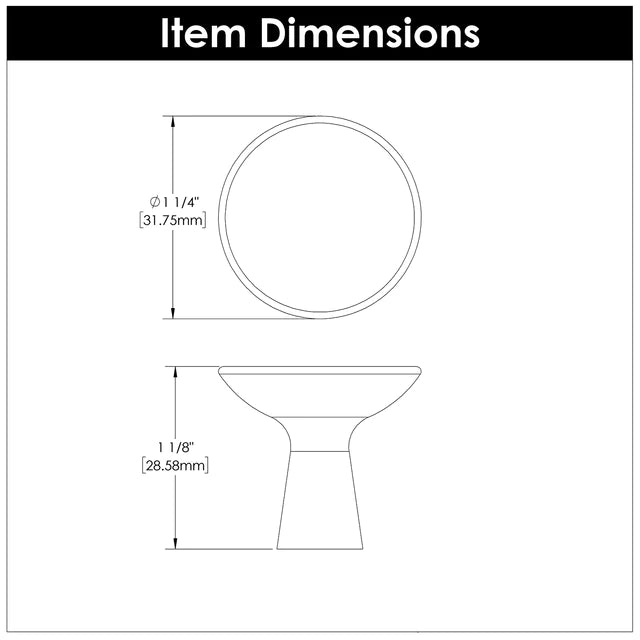 Hickory Hardware 1-1/4 inch (32mm) Maven Knob