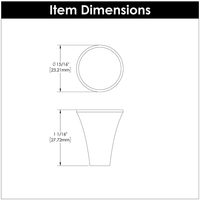 Hickory Hardware 15/16 inch (24mm) Maven Knob