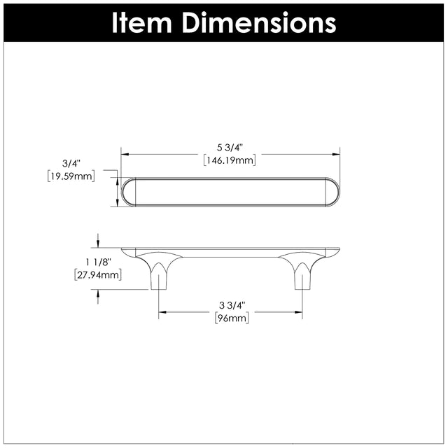 Hickory Hardware 3-3/4 inch (96mm) Maven Pull