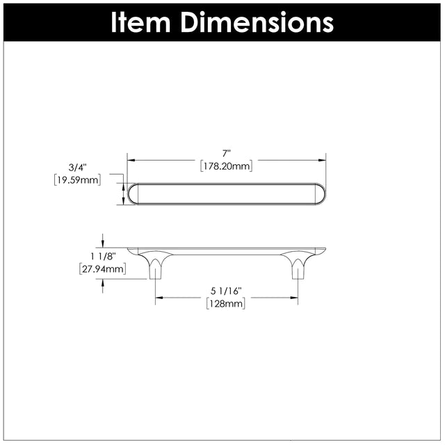 Hickory Hardware 5-1/16 inch (128mm) Maven Pull