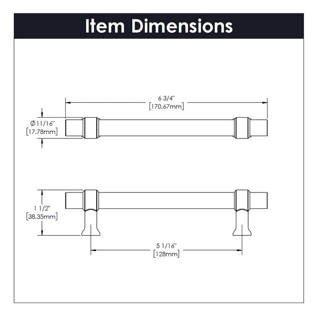 Hickory Hardware 5-1/16 Inch (128mm) Center to Center Crystal Palace Pull