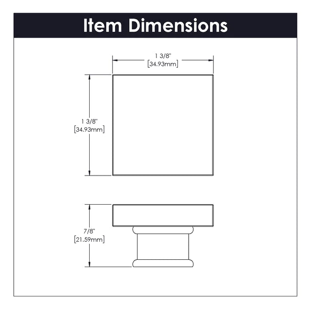 Hickory Hardware 1-3/8 Inch Crystal Palace Square Knob