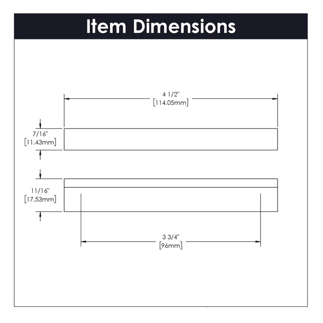 Hickory Hardware 3-3/4 inch (96mm) Streamline Cabinet Pull