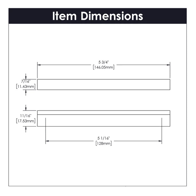 Hickory Hardware 5-1/16 inch (128mm) Streamline Cabinet Pull