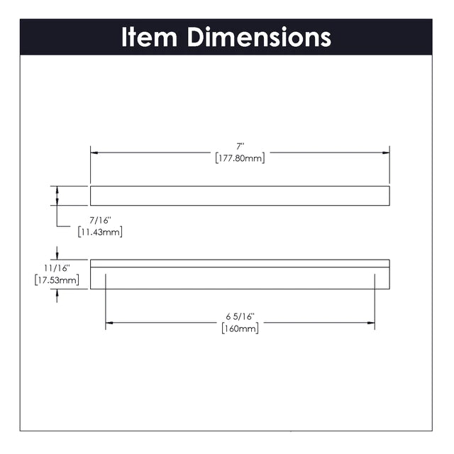 Hickory Hardware 6-5/16 inch (160mm) Streamline Cabinet Pull