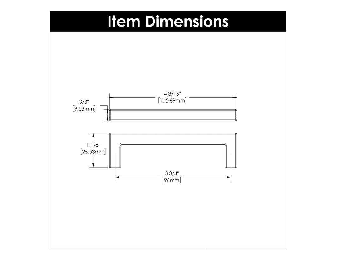 Hickory Hardware 3-3/4 inch (96mm) Skylight Cabinet Pull