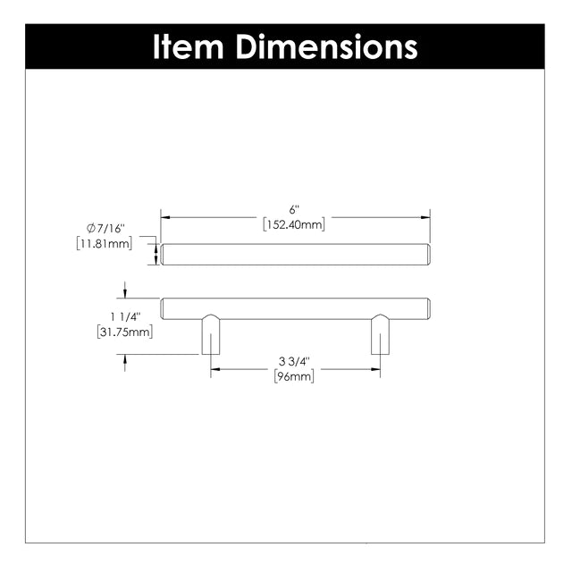 Hickory Hardware 3-3/4 inch (96mm) Center to Center Bar Pull Cabinet Pul