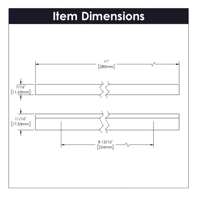 Hickory Hardware -13/16 inch (224mm) Streamline Cabinet Pull