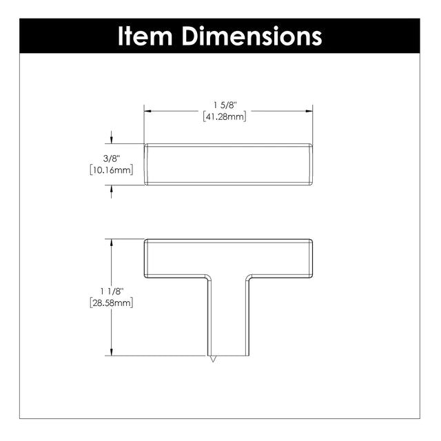 Hickory Hardware 1-5/8 Inch x 3/8 Inch Skylight T-Knob