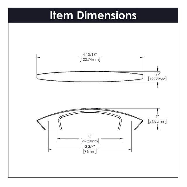 Hickory Hardware 3 inch (76mm) and 3-3/4 inch (96mm) Velocity Cabinet Pull