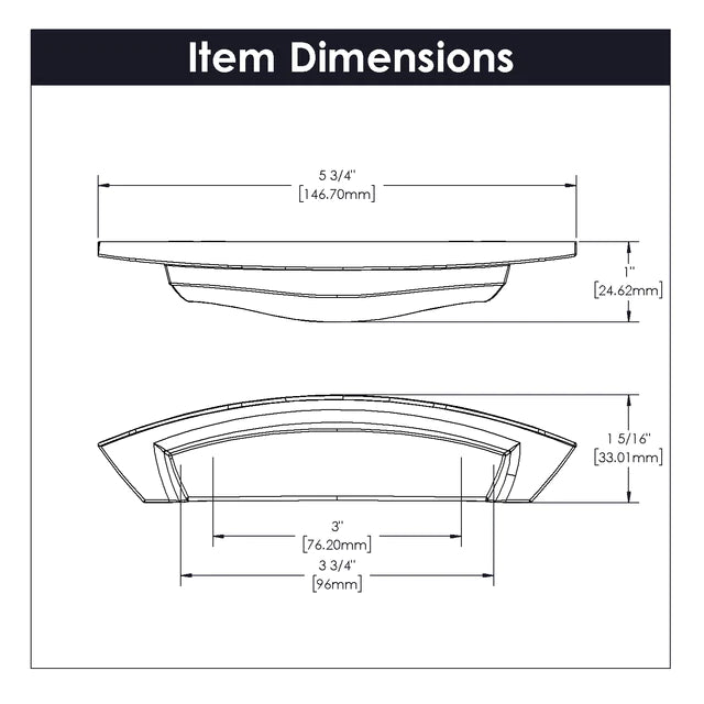 Hickory Hardware 3 inch (76mm) and 3-3/4 inch (96mm) Velocity Cabinet Cup Pull