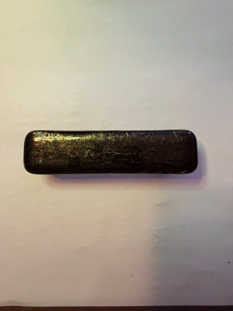 Aquila Art Glass, Metallic, 3" Straight Pull,BLACK Gold Irid