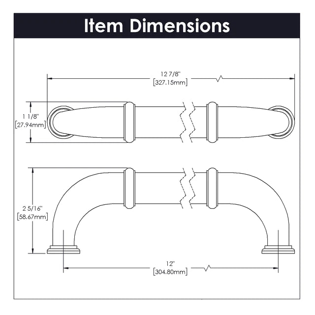 Hickory Hardware 12 inch (305mm) Cottage Appliance Pull