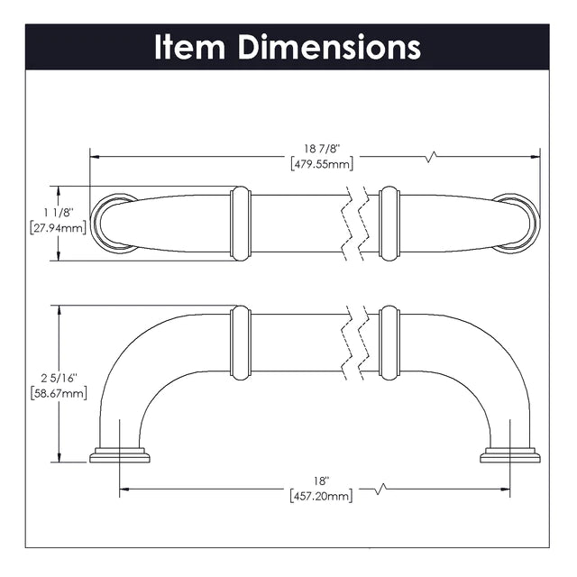 Hickory Hardware 18 inch (457mm) Cottage Appliance Pull