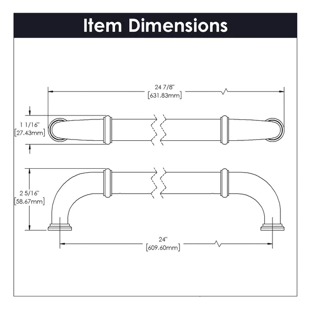 Hickory Hardware 24 inch (609mm) Cottage Appliance Pull