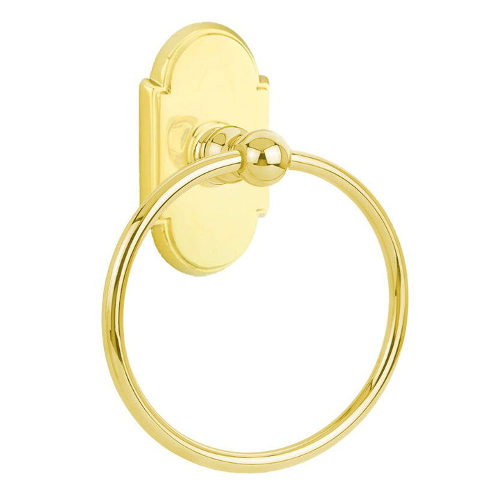Traditional Brass Collection Arched Towel Ring by Emtek