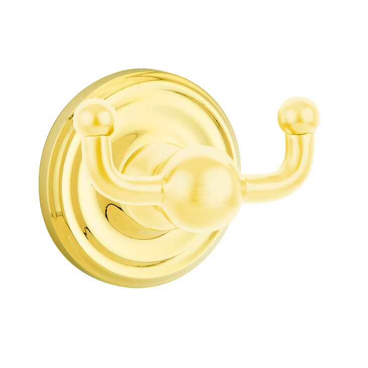 Traditional Brass Collection Small Regular Double Hook  by Emtek