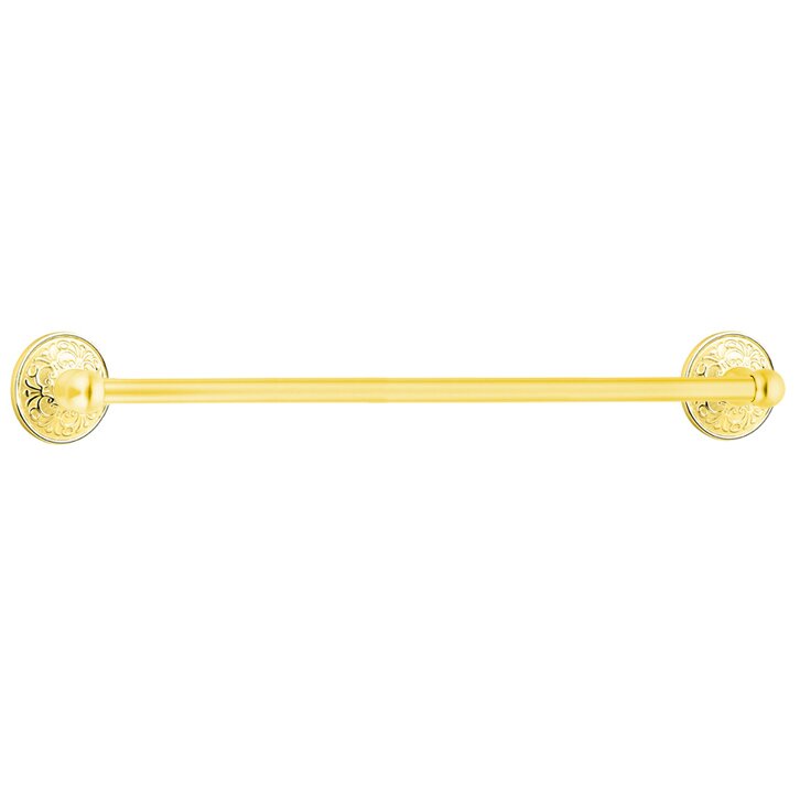 Traditional Brass Collection 30" Single Towel Bar with Lancaster Rose  by Emtek