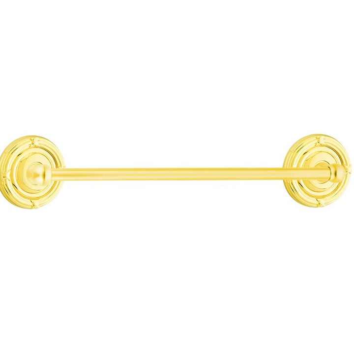 Traditional Brass Collection 30" Single Towel Bar with Ribbon & Reed Rose  by Emtek
