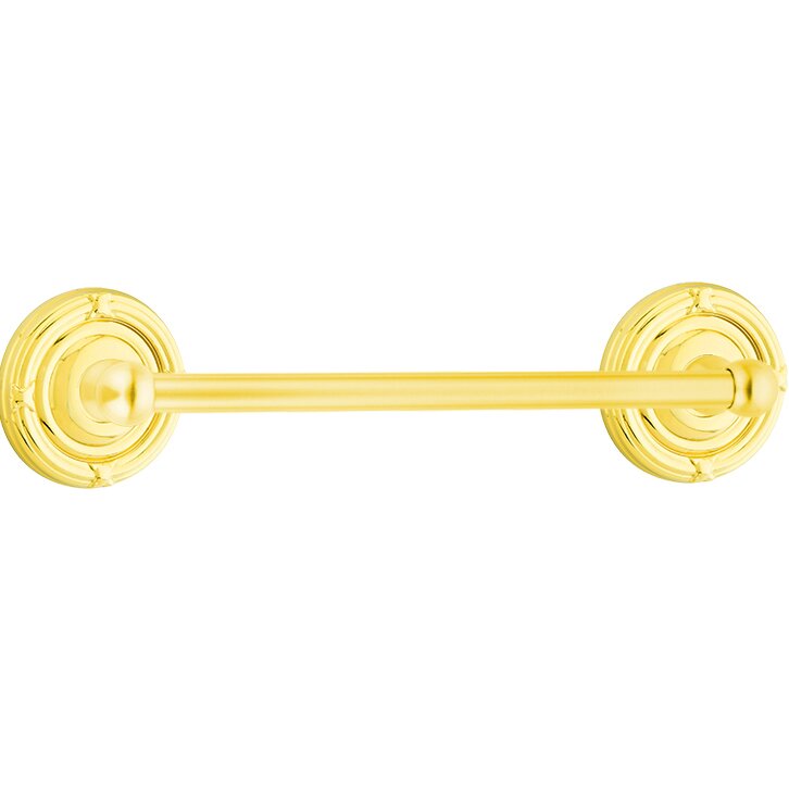 Traditional Brass Collection 12" Single Towel Bar with Ribbon & Reed Rose by Emtek