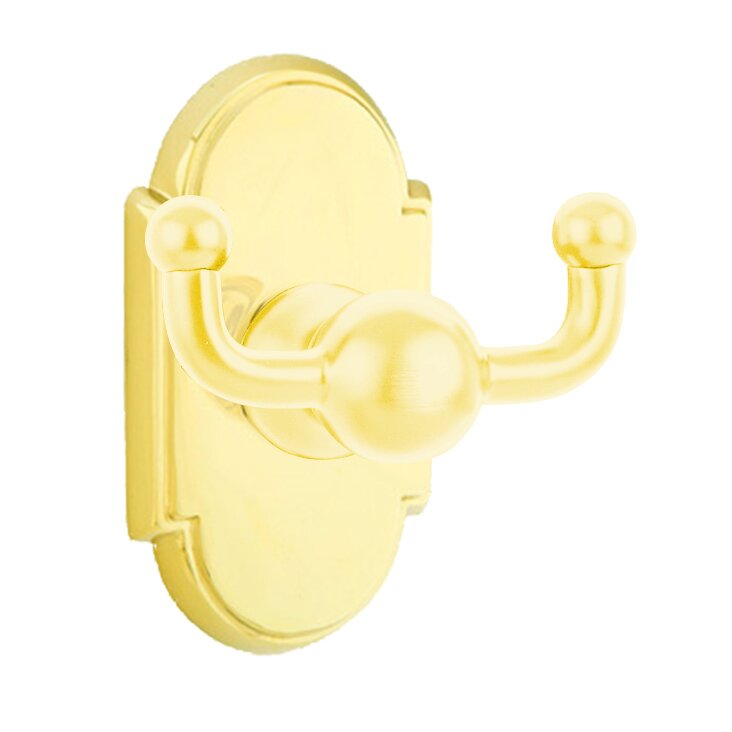 Traditional Brass Collection Arched Double Hook by Emtek