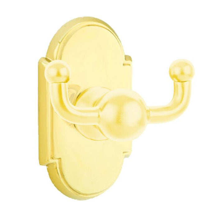 Traditional Brass Collection Arched Double Hook by Emtek