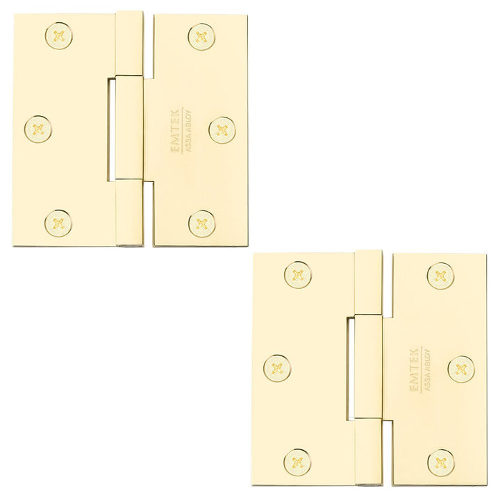 Door Hinges Collection 4 1/2" x 4 1/2" Thin Leaf Square Solid Brass Heavy Duty Thin Leaf Square Barrel Hinges (Sold In Pairs) by Emtek