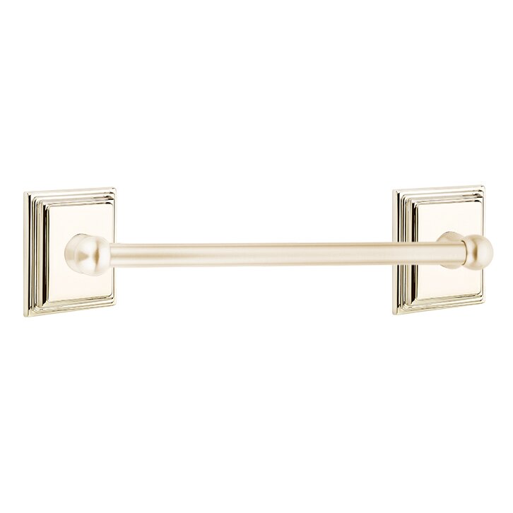 Traditional Brass Collection 18" Single Towel Bar with Wilshire Rose by Emtek