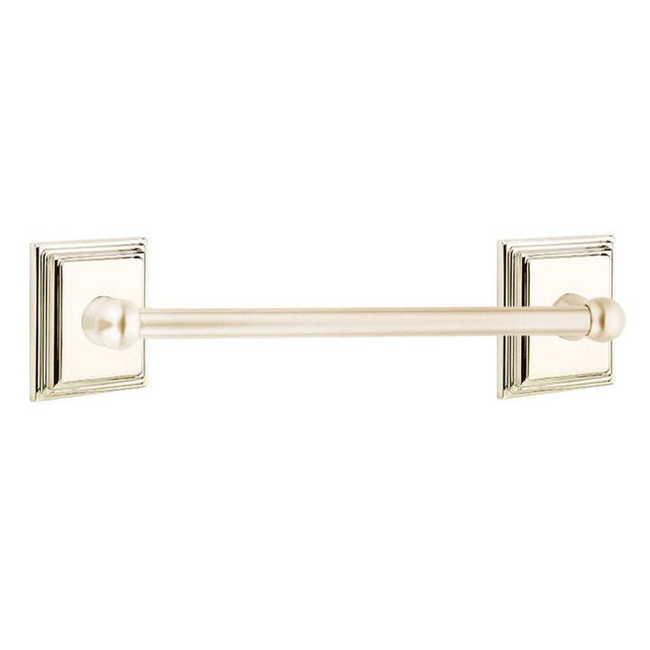 Traditional Brass Collection 12" Single Towel Bar with Wilshire Rose by Emtek