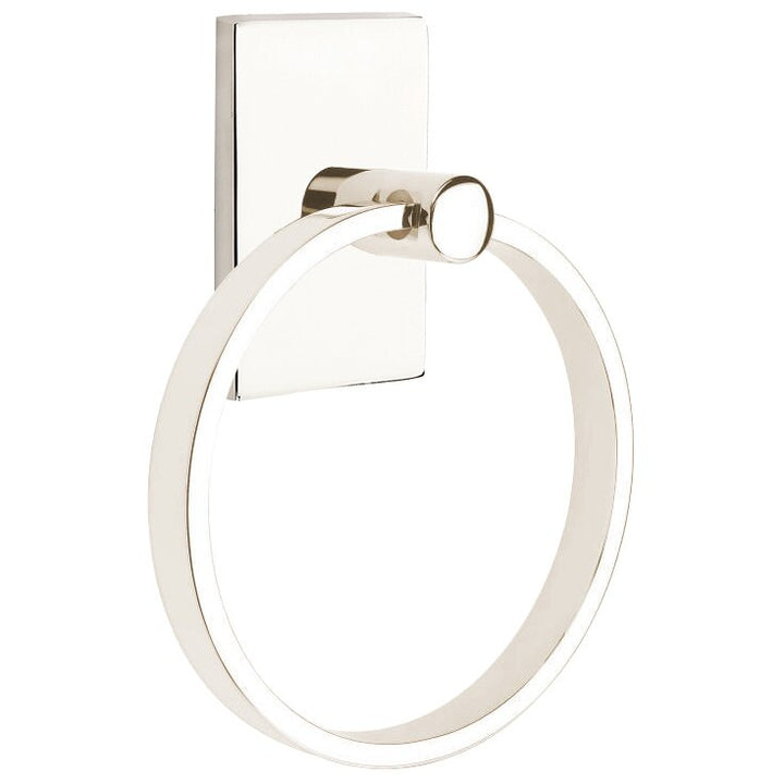 Modern Brass Collection Modern Rectangular Towel Ring  by Emtek